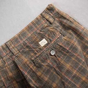 Y2K Quiksilver Edition Mens Plaid Corduroy Surf Skate Preppy Shorts 34 Brown